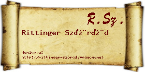 Rittinger Szórád névjegykártya